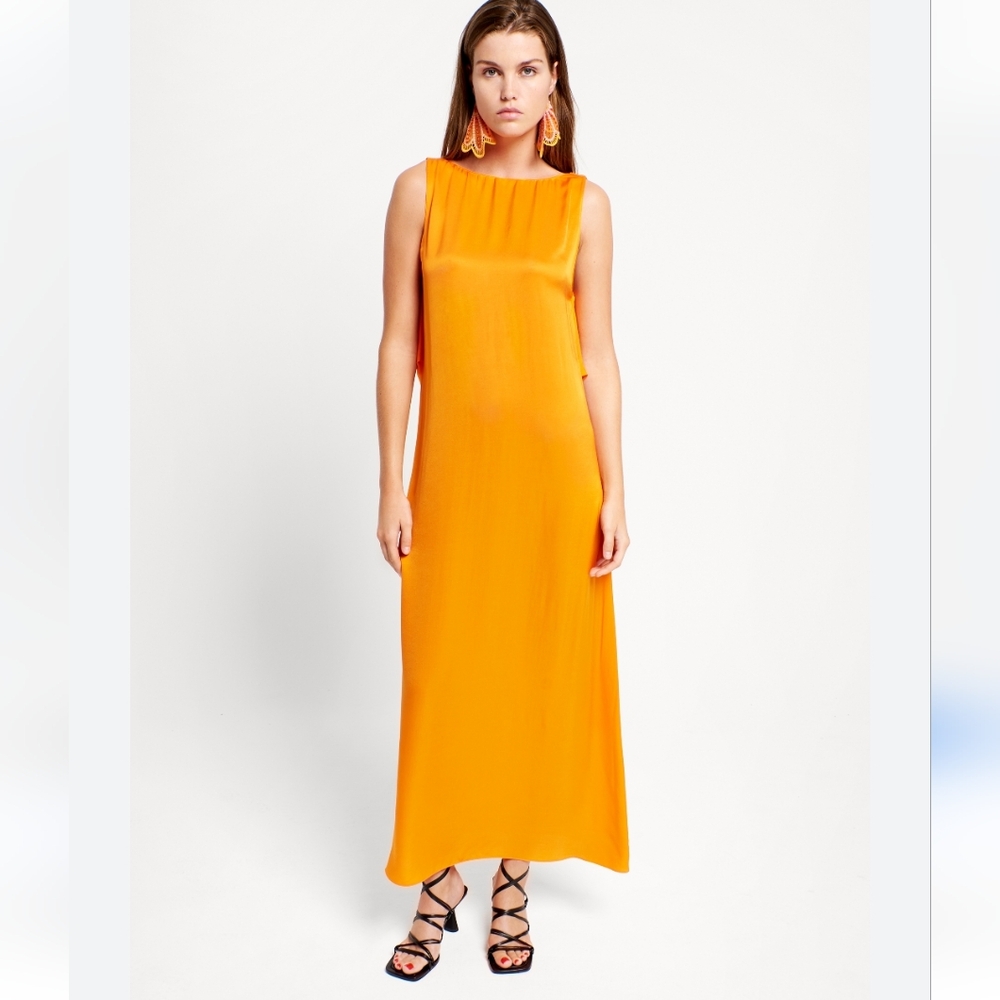 ZARA Draped Orange dress NWT